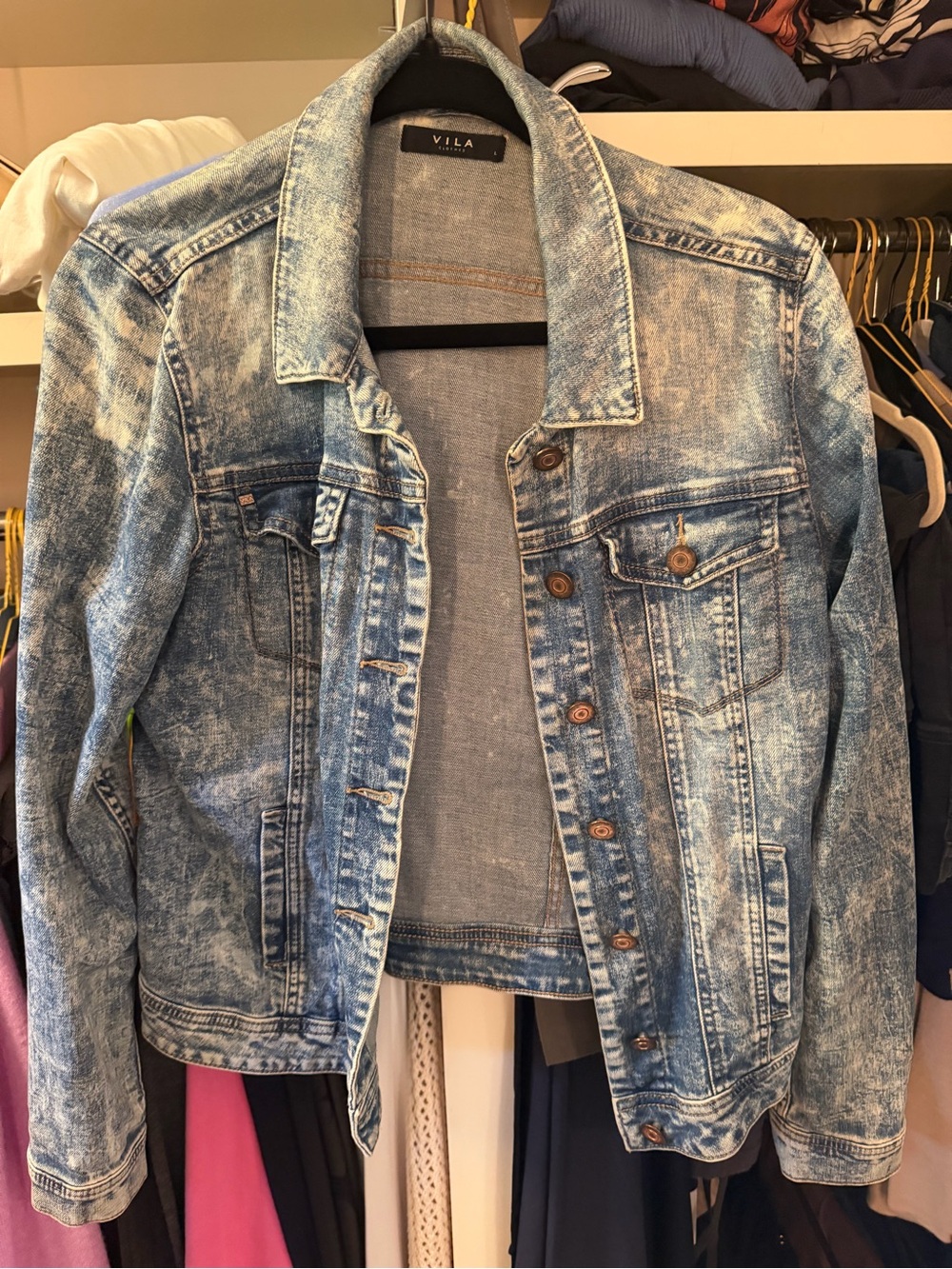 VILA Light Blue Acid Wash Denim Jacket